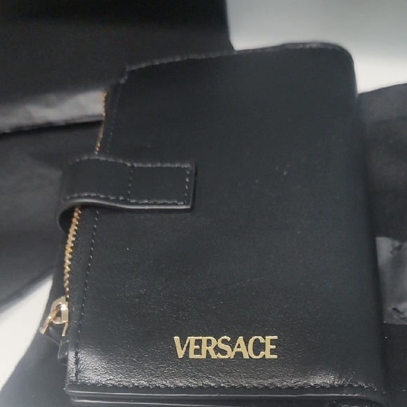Versace Black Wallet with Gold Accents - Picture 2 of 13